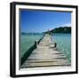 Pier and Bay, Plage De Santa Giulia, South East Corsica, Corsica, France, Mediterranean, Europe-Stuart Black-Framed Photographic Print