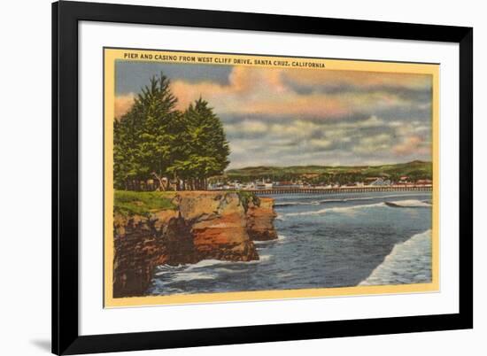 Pier and Casino, Santa Cruz, California-null-Framed Premium Giclee Print