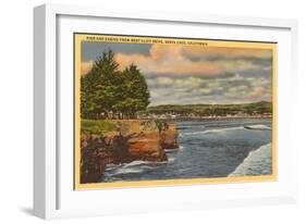 Pier and Casino, Santa Cruz, California-null-Framed Art Print