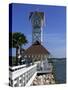 Pier and Clock, Bradenton Beach, Anna Maria Island, Florida, USA-Fraser Hall-Stretched Canvas