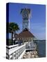 Pier and Clock, Bradenton Beach, Anna Maria Island, Florida, USA-Fraser Hall-Stretched Canvas