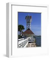 Pier and Clock, Bradenton Beach, Anna Maria Island, Florida, USA-Fraser Hall-Framed Photographic Print