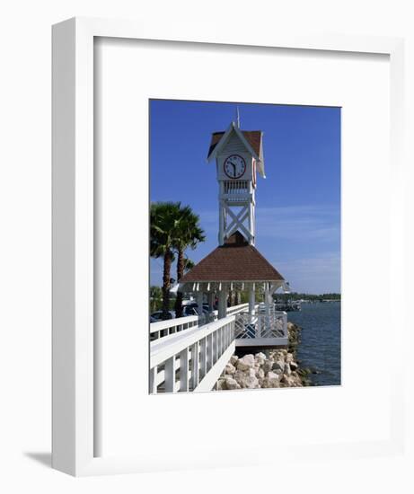 Pier and Clock, Bradenton Beach, Anna Maria Island, Florida, USA-Fraser Hall-Framed Photographic Print