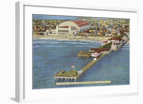 Pier and Convention Hall, Atlantic City, New Jersey-null-Framed Art Print