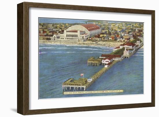 Pier and Convention Hall, Atlantic City, New Jersey-null-Framed Art Print