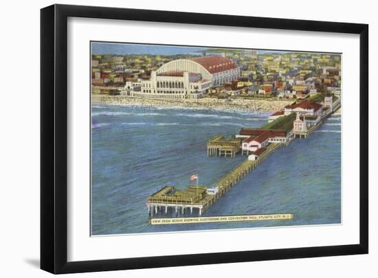 Pier and Convention Hall, Atlantic City, New Jersey-null-Framed Art Print