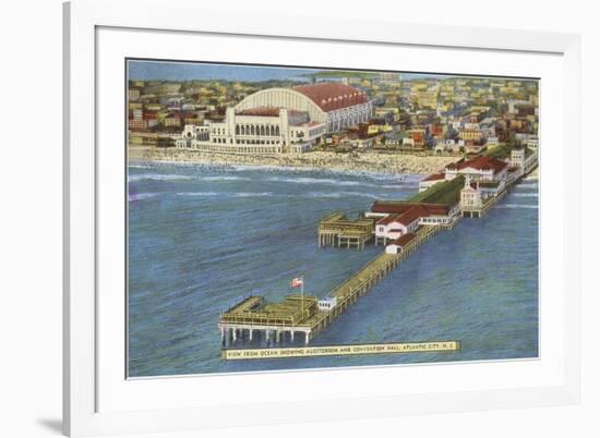 Pier and Convention Hall, Atlantic City, New Jersey-null-Framed Premium Giclee Print