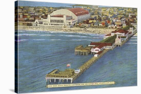 Pier and Convention Hall, Atlantic City, New Jersey-null-Stretched Canvas