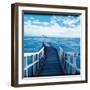 Pier and Dolphins-Colin Anderson-Framed Photographic Print