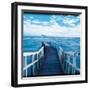 Pier and Dolphins-Colin Anderson-Framed Photographic Print