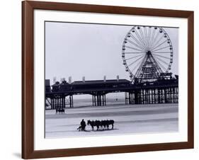 Pier and Donkey Rides, Blackpool, England-Walter Bibikow-Framed Photographic Print