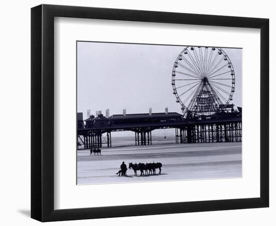 Pier and Donkey Rides, Blackpool, England-Walter Bibikow-Framed Photographic Print