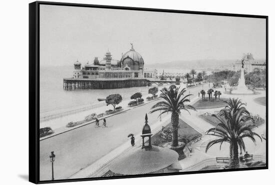 Pier and Promenade Des Anglais, Nice-Chris Hellier-Framed Stretched Canvas