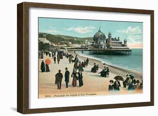 Pier and Promenade, Nice, France-null-Framed Art Print