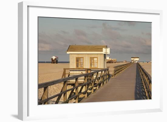 Pier and Sandy Beach-Markus Lange-Framed Photographic Print