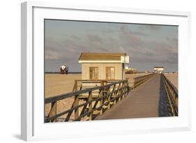 Pier and Sandy Beach-Markus Lange-Framed Photographic Print