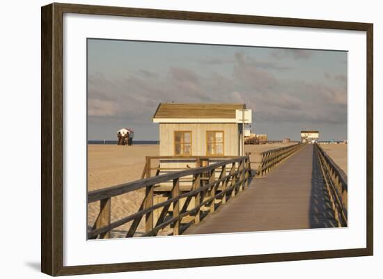 Pier and Sandy Beach-Markus Lange-Framed Photographic Print