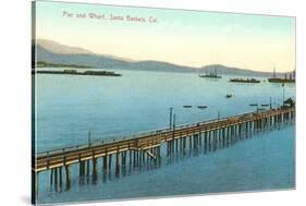 Pier and Wharf, Santa Barbara, California-null-Stretched Canvas