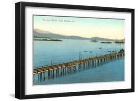 Pier and Wharf, Santa Barbara, California-null-Framed Art Print