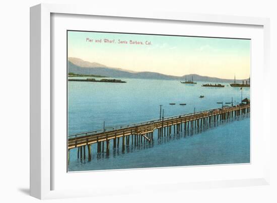 Pier and Wharf, Santa Barbara, California-null-Framed Art Print