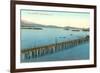 Pier and Wharf, Santa Barbara, California-null-Framed Art Print