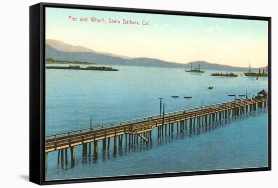 Pier and Wharf, Santa Barbara, California-null-Framed Stretched Canvas