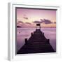 Pier at Dawn, Plage De Santa Giulia, South East Corsica, Corsica, France, Mediterranean, Europe-Stuart Black-Framed Photographic Print