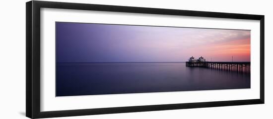 Pier at Dusk, Malibu, California, USA-Walter Bibikow-Framed Premium Photographic Print