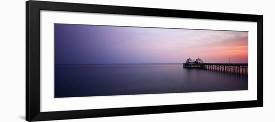 Pier at Dusk, Malibu, California, USA-Walter Bibikow-Framed Photographic Print