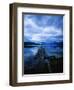 Pier at Lake McDonald Under Clouds-Aaron Horowitz-Framed Premium Photographic Print