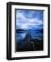 Pier at Lake McDonald Under Clouds-Aaron Horowitz-Framed Premium Photographic Print