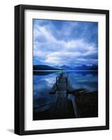 Pier at Lake McDonald Under Clouds-Aaron Horowitz-Framed Photographic Print