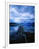 Pier at Lake McDonald Under Clouds-Aaron Horowitz-Framed Photographic Print