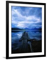 Pier at Lake McDonald Under Clouds-Aaron Horowitz-Framed Photographic Print