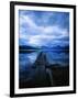 Pier at Lake McDonald Under Clouds-Aaron Horowitz-Framed Photographic Print