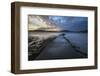 Pier at low tide at sunset, Rockcliffe, Dalbeattie, Dumfries and Galloway-Stuart Black-Framed Photographic Print