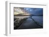 Pier at low tide at sunset, Rockcliffe, Dalbeattie, Dumfries and Galloway-Stuart Black-Framed Photographic Print