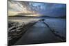 Pier at low tide at sunset, Rockcliffe, Dalbeattie, Dumfries and Galloway-Stuart Black-Mounted Photographic Print