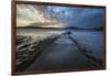 Pier at low tide at sunset, Rockcliffe, Dalbeattie, Dumfries and Galloway-Stuart Black-Framed Photographic Print