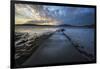 Pier at low tide at sunset, Rockcliffe, Dalbeattie, Dumfries and Galloway-Stuart Black-Framed Photographic Print