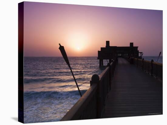 Pier at Madinat Jumeirah Hotel, Dubai, United Arab Emirates, Middle East-Amanda Hall-Stretched Canvas