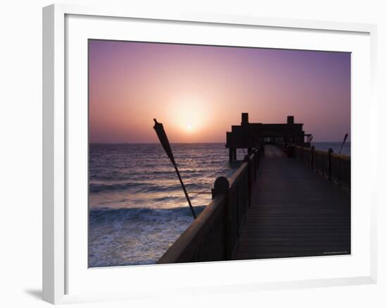 Pier at Madinat Jumeirah Hotel, Dubai, United Arab Emirates, Middle East-Amanda Hall-Framed Photographic Print