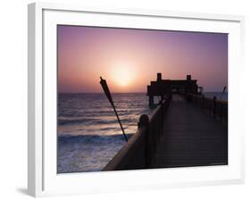 Pier at Madinat Jumeirah Hotel, Dubai, United Arab Emirates, Middle East-Amanda Hall-Framed Photographic Print