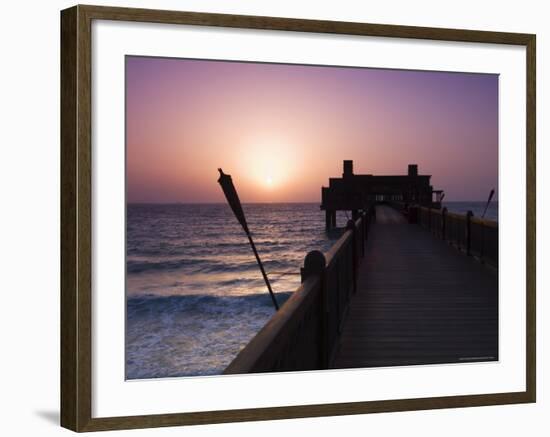 Pier at Madinat Jumeirah Hotel, Dubai, United Arab Emirates, Middle East-Amanda Hall-Framed Photographic Print