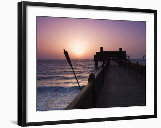 Pier at Madinat Jumeirah Hotel, Dubai, United Arab Emirates, Middle East-Amanda Hall-Framed Photographic Print