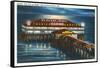 Pier at Night, Old Orchard Beach, Maine-null-Framed Stretched Canvas