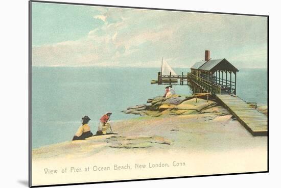 Pier at Ocean Beach, New London, Connecticut-null-Mounted Art Print