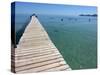 Pier at Platja D'Alcudia, Mallorca, Balearic Islands, Spain, Mediterranean, Europe-Hans Peter Merten-Stretched Canvas