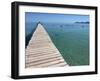 Pier at Platja D'Alcudia, Mallorca, Balearic Islands, Spain, Mediterranean, Europe-Hans Peter Merten-Framed Photographic Print