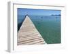 Pier at Platja D'Alcudia, Mallorca, Balearic Islands, Spain, Mediterranean, Europe-Hans Peter Merten-Framed Photographic Print